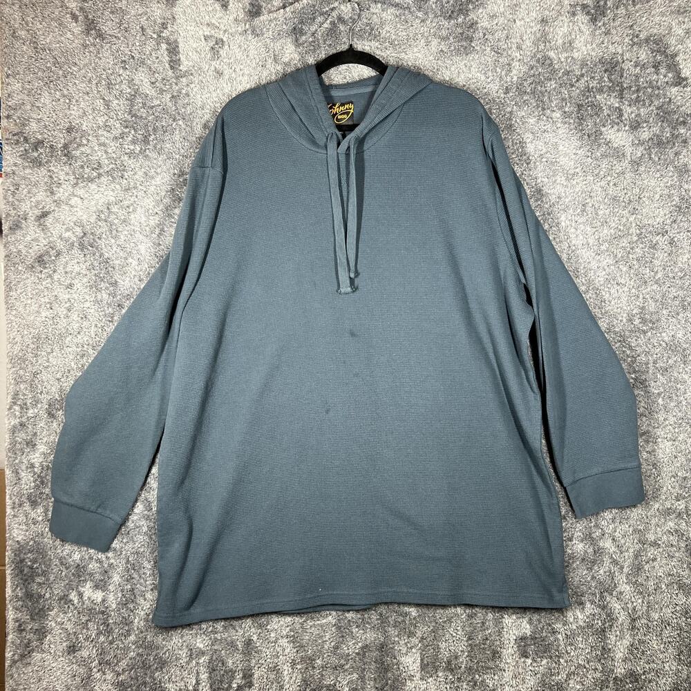 Johnny Bigg Hoodie Mens 4XL Blue Thermal Waffle Knit Pullover Big Tall